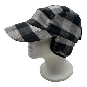 Eddie Bauer Hadlock Cap 2.0 Mens Size S/M Black Plaid Check Insulated Winter NWT